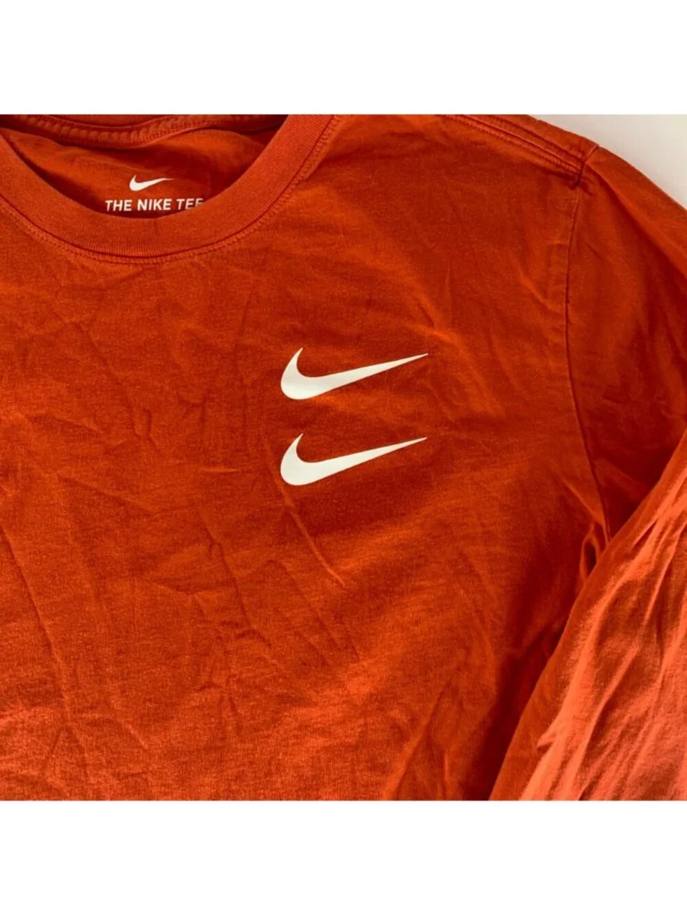 Nike Orange Long Sleeve Crewneck Shirt Mens Large